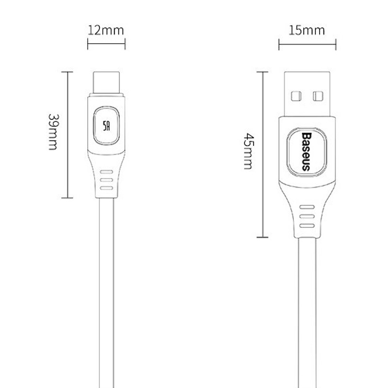 کابل فست شارژ BASEUS CATSS-A QC3.0 5A TYPE-C 1M